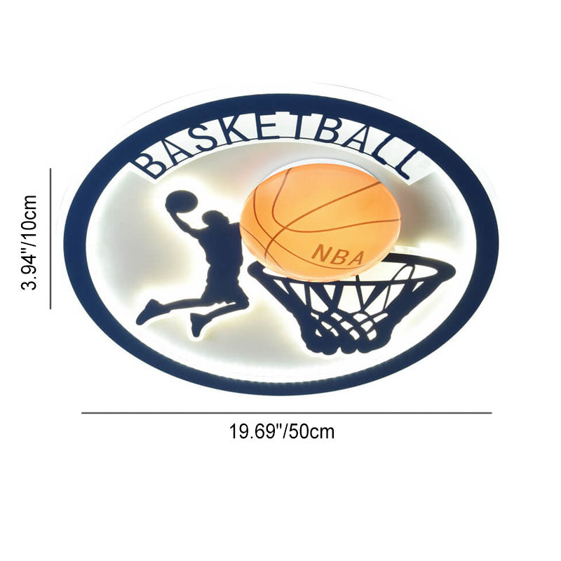 Lumendat Creative Simplicity NBA Basketball Acrylic LED Kids Flush Mount Ceiling Light Lumendat
