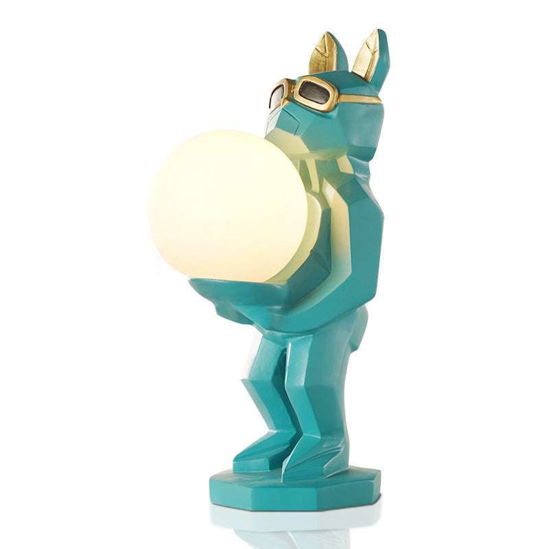 Lumendat Contemporary Creative Resin Unicorn Glass Shade 1-Light Kids Table Lamp For Bedroom Lumendat