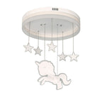 Lumendat Contemporary Nordic Kids Iron Acrylic Round Unicorn Star LED Flush Mount Ceiling Light For Bedroom Lumendat
