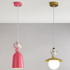 Lumendat Nordic Cartoon Resin Rocket Snowman 1-Light Kids Pendant Light Lumendat