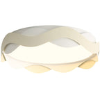Contemporary Creative Cream Waves Round Acrylic Iron LED Flush Mount Ceiling Light for Living Room