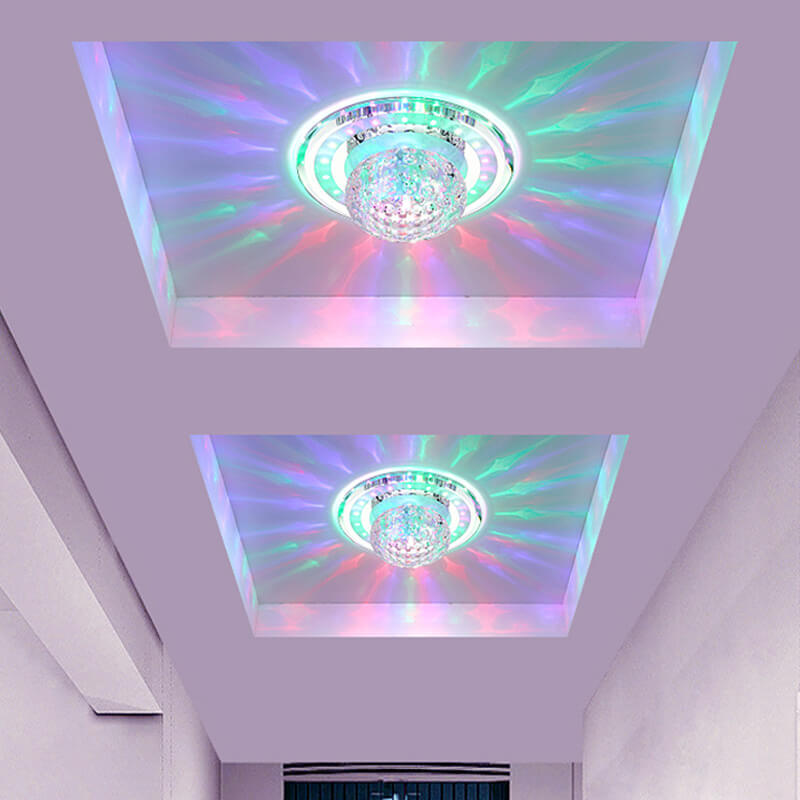 Minimalist Light Luxury Crystal Round Spotlight LED Flush Mount Ceiling Light Lumendat