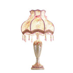 European Romantic Fabric Tassel 1-Light Table Lamp Lumendat