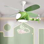 Lumendat Contemporary Creative Iron Cartoon Planes LED Downrods Ceiling Fan Light for Bedroom Lumendat