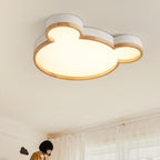 Lumendat Nordic Wood Bear Shape LED Kids Flush Mount Ceiling Light Lumendat