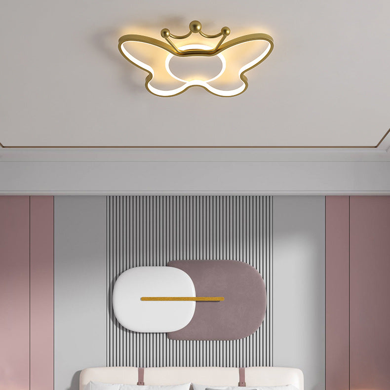 Lumendat Contemporary Nordic Kids Iron Aluminum Silica Acrylic Butterfly LED Flush Mount Ceiling Light For Bedroom Lumendat