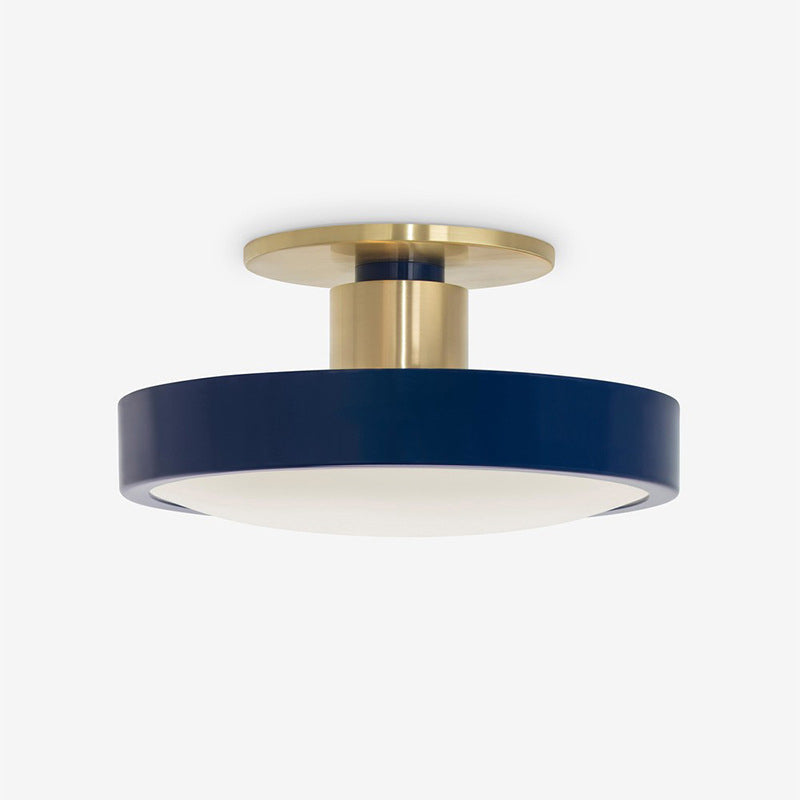 Contemporary Scandinavian Metal Acrylic Round LED Semi-flush Mount Ceiling Light for Hallway