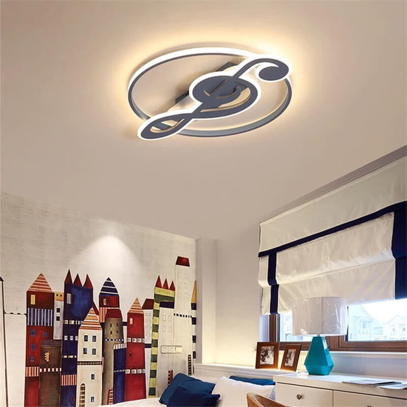 Nordic Creative Music Notes Design LED Flush Mount Ceiling Light BulbSquare