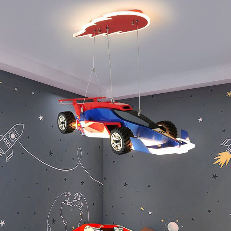 Modern Children's Racing Iron Acrylic LED Pendant Light BulbSquare