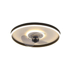 Contemporary Nordic Round Iron Silicone Aluminum Invisible LED Flush Mount Ceiling Fan Light For Living Room & Bedroom Lumendat