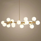 Nordic Light Luxury Magic Bean Glass Ball 16-light Island Light Chandelier Lumendat