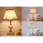 Nordic Vintage Floral Glass Fabric 1-Light Table Lamp Lumendat