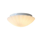 Modern French Cream Shell Glass LED Flush Mount Ceiling Light BulbSquare