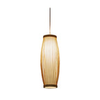 Creative Bamboo Weaving Lantern 1-light Pendant Light BulbSquare