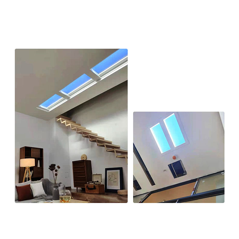 Modern Minimalist Smart Blue Sky Metal LED Flush Mount Ceiling Light for Living Room