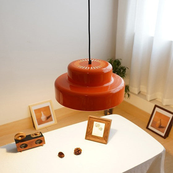 Contemporary Scandinavian Double Round Iron 1-light Pendant Light for Living Room BulbSquare