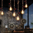 Modern Vintage Industrial Twine Iron 1-light Pendant Light BulbSquare