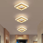 Nordic Simple Acrylic Square Circle Iron LED Flush Mount Ceiling Light BulbSquare