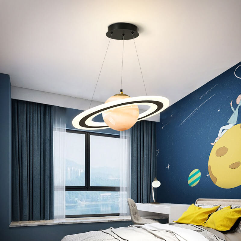 Lumendat Modern Creative Space Planet Circle Kids LED Chandelier Lumendat