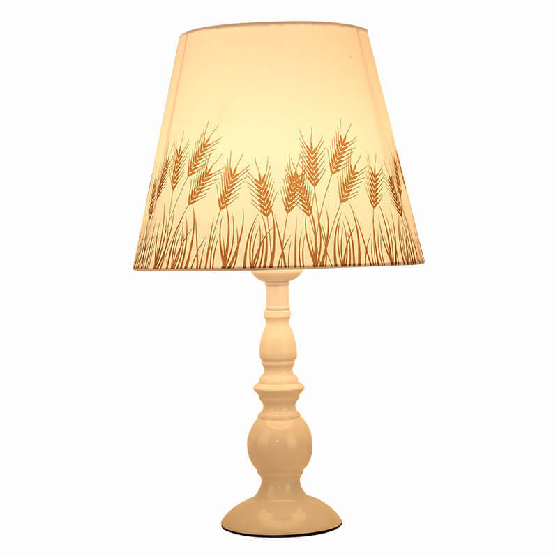 Modern Simple Floral Fabric Iron Vase Base 1-Light Table Lamp Lumendat