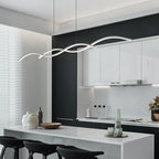 Nordic Minimalist Long Strip Wave Design Island Light LED Chandelier Lumendat