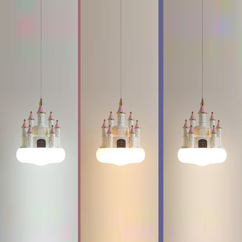 Lumendat Contemporary Nordic Kids Resin PVC PE Castle 1-Light Pendant Light For Bedroom Lumendat