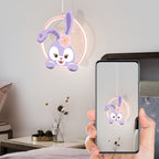 Lumendat Contemporary Creative Kids Iron Aluminum Acrylic Circle StellaLou Rabbit LED Pendant Light For Bedroom Lumendat