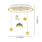 Lumendat Contemporary Creative Starry Night Acrylic Round Shade LED Kids Flush Mount Ceiling Light For Bedroom Lumendat