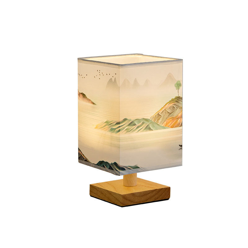 Contemporary Creative Fabric Square USB LED Table Lamp For Bedroom Lumendat