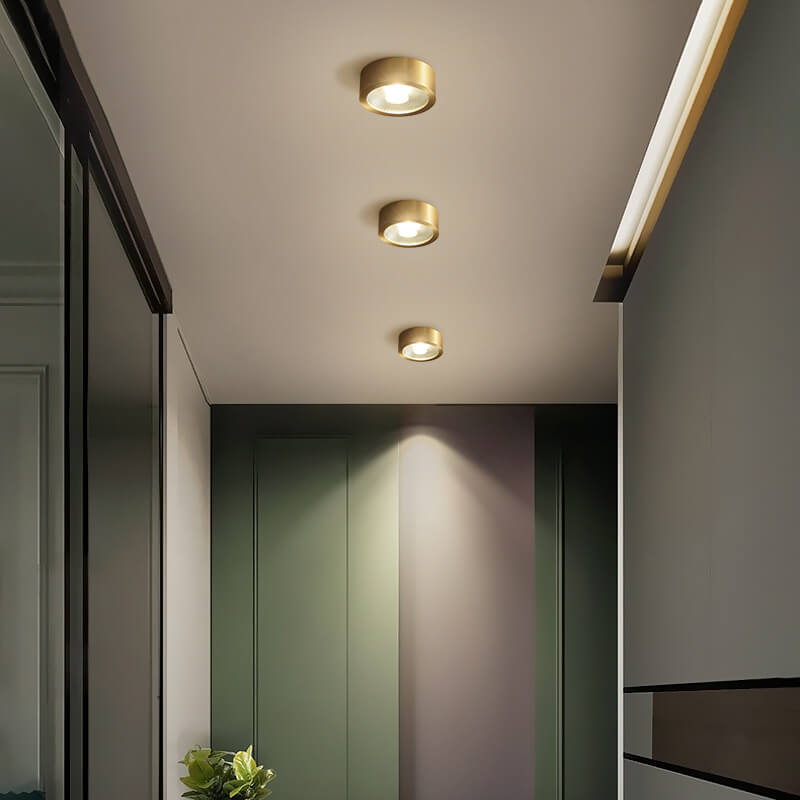Nordic Light Luxury All Copper Ultra-thin LED Flush Mount Light BulbSquare