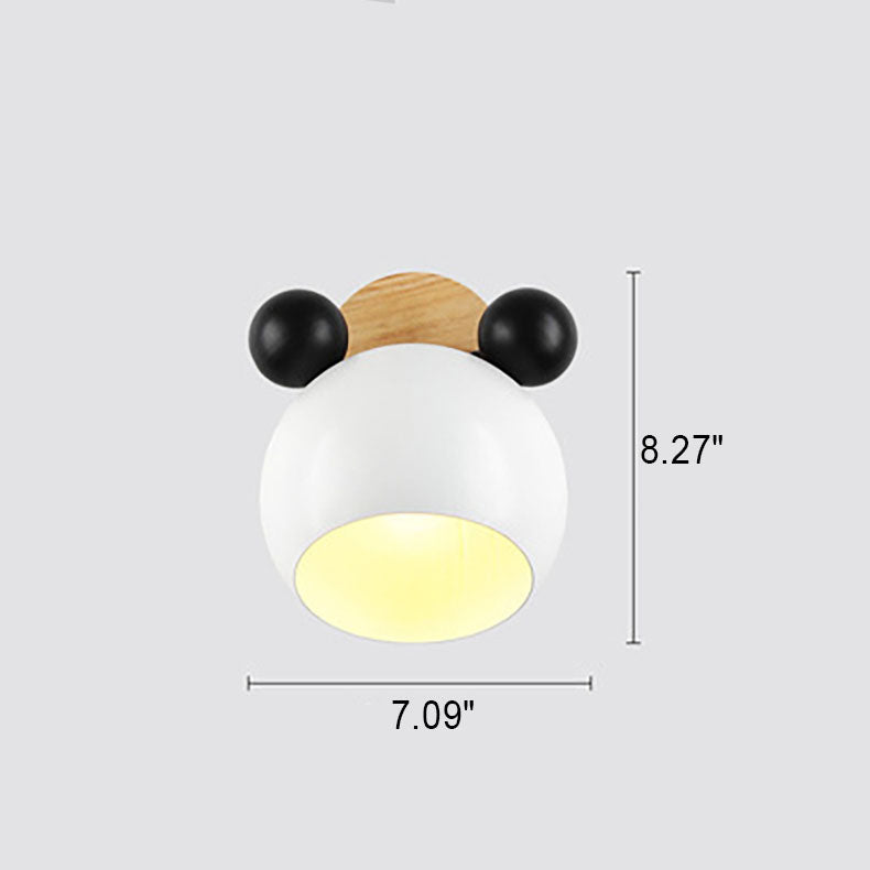 Lumendat Nordic Cartoon Bear Dome 1-Light Kids Wall Sconce Lamp Lumendat