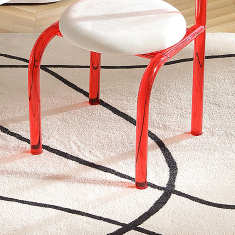 Contemporary Nordic Acrylic Velvet Sponge Round Arched Dining Chair Backrest For Dining Room DFM-F