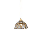 Japanese Vintage Water Pattern Glass Cone 1-light Pendant Light BulbSquare