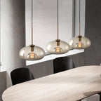 Contemporary Nordic Iron Glass Round Geometric Jar 1-Light Pendant Light For Living Room & Bedroom Lumendat