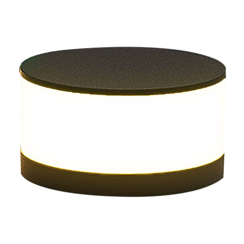 Modern Minimalist Solar Outdoor Round Column Post Head LED Waterproof Landscape Light for Garden Lumendat