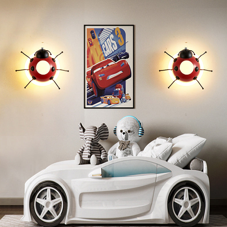 Lumendat Contemporary Creative Cartoon Beetle Acrylic LED Kids Wall Sconce Lamp For Bedroom Lumendat