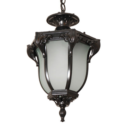 Traditional European Waterproof Aluminum Frame Glass Shade 1-light Pendant Light for Garden