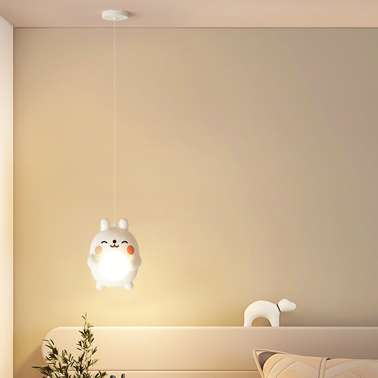 Lumendat Modern Art Deco Kids Iron Acrylic Rabbit LED Pendant Light For Bedroom Lumendat