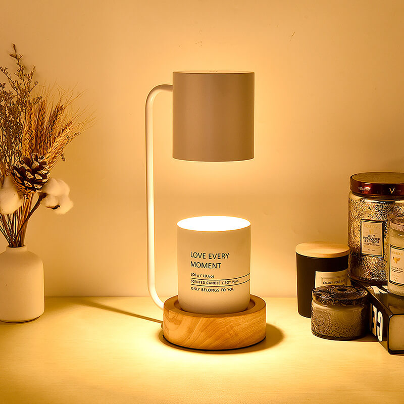 Japanese Minimalist Wood Timing Dimming 1-Light Melting Wax Table Lamp Lumendat
