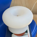 Danish Milk White Mushroom 1-Light Table Lamp Lumendat