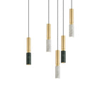 Contemporary Nordic Marble Terrazzo Column Metal 1-Light Pendant Light for Living Room Lumendat