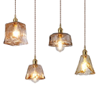 Vintage Amber Glass 1-light Pendant Light BulbSquare