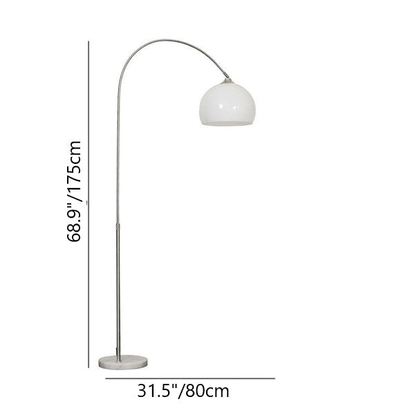 Modern Globe Acrylic Shade Fishing Rod 1-Light Standing Floor Lamp Lumendat