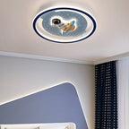 Lumendat Contemporary Creative Childlike Spaceman Rabbit Design LED Kids Flush Mount Ceiling Light For Bedroom Lumendat