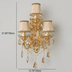 European Candlestick Shape Crystal 3-Light Wall Sconce Lamp