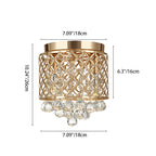 Modern Luxury Round Iron Crystal 2-Light Flush Mount Ceiling Light For Living Room