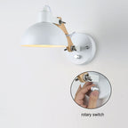 Modern Nordic Iron Semicircle Adjustable Wooden Lamp Arm 1-Light Wall Sconce Lamp Lumendat