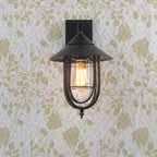 Vintage Industrial Iron Lantern Indoor Outdoor 1-Light Wall Sconce Lamp
