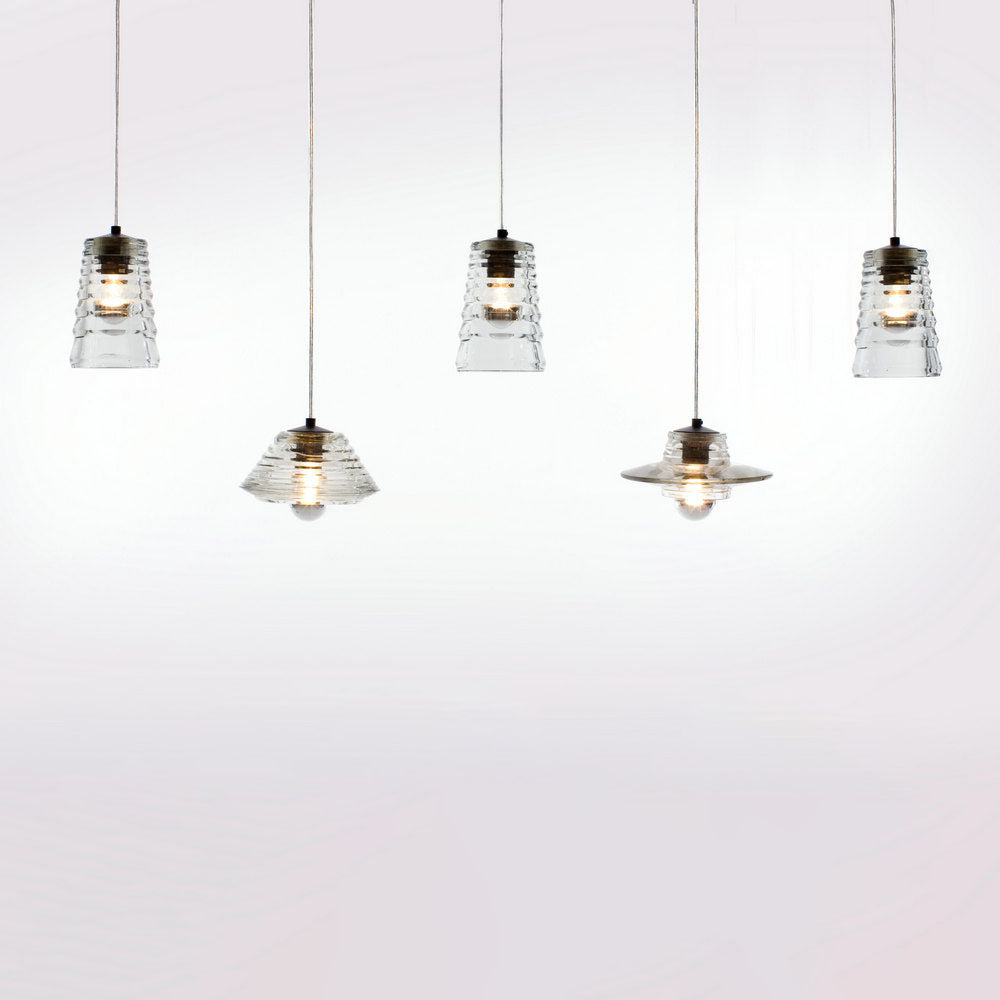 Modern Industrial Clear Glass Iron 1-light Pendant Light BulbSquare