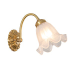 European Vintage Floral Copper Glass 1-Light Wall Sconce Lamp Lumendat